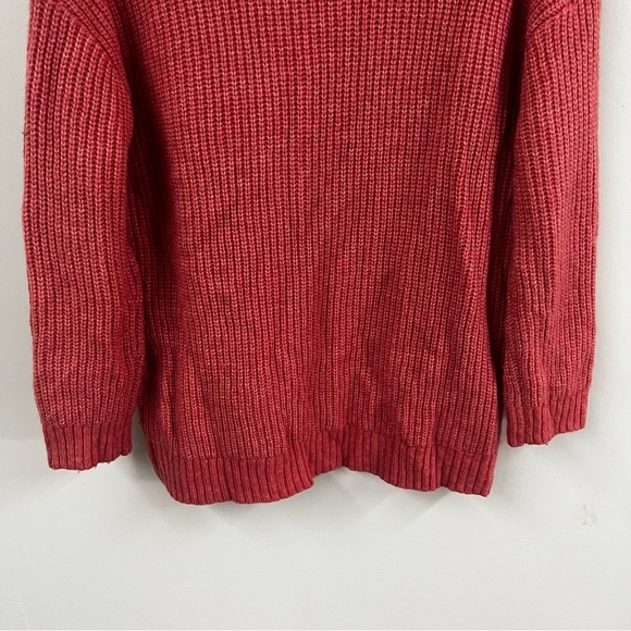 Talbots Shawl Collar Shaker Stitch Coral Sweater - Picture 10 of 11